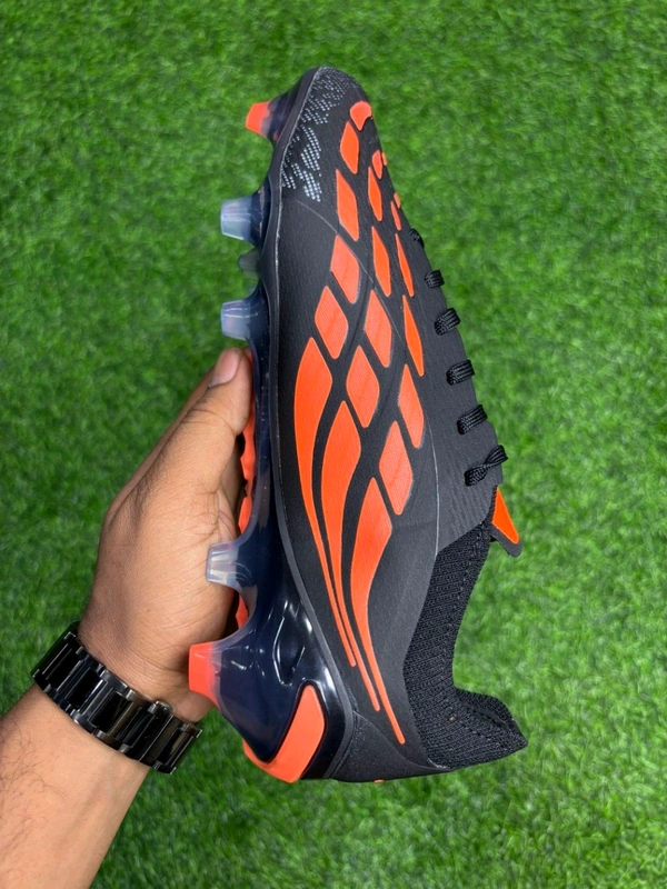 Predator Elite Black Orange Colour Low-top FG With Lace - 10.5