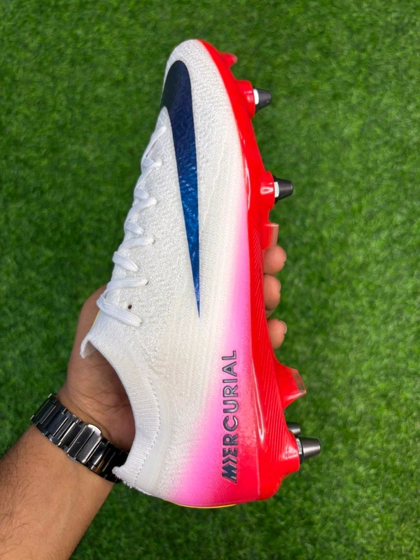 Mercurial Vapor 16 Elite White Red Low-top SG (Metal Studs) - 7