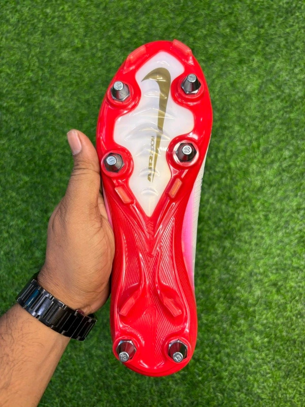 Mercurial Vapor 16 Elite White Red Low-top SG (Metal Studs) - 8.5