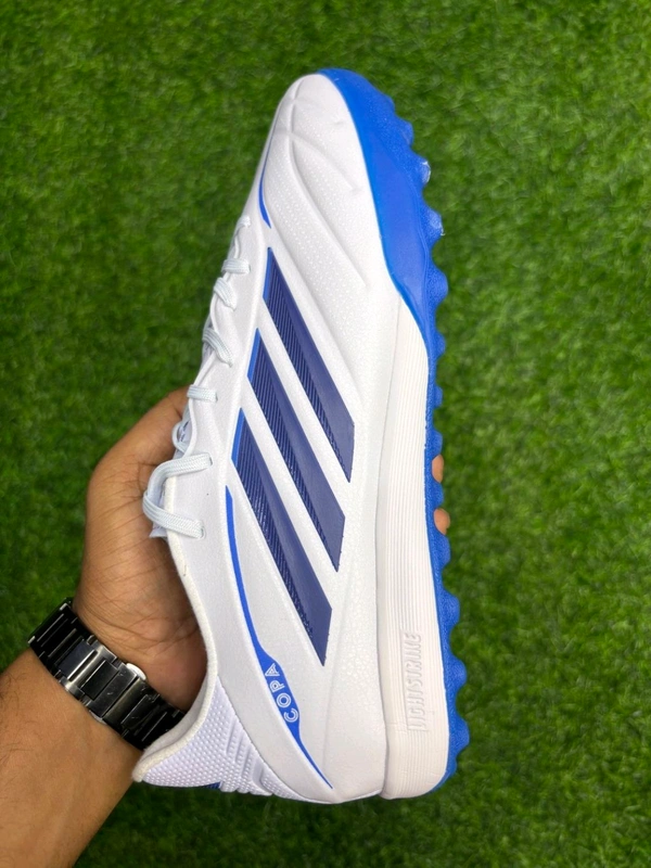 Copa Pure 4 Elite White Blue Turf/AG With Lace - 6.5