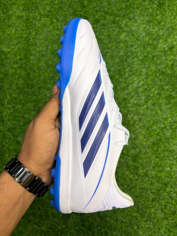 Copa Pure 4 Elite White Blue Turf/AG With Lace - 9.5