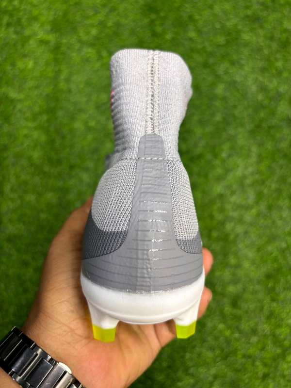 Mercurial Superfly V FG Pink/Wolf Grey Colour High-top With Lace - 6