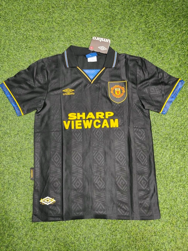 Retro Manchester United 1993-94 Away Black Jersey Half Sleeve - XXL
