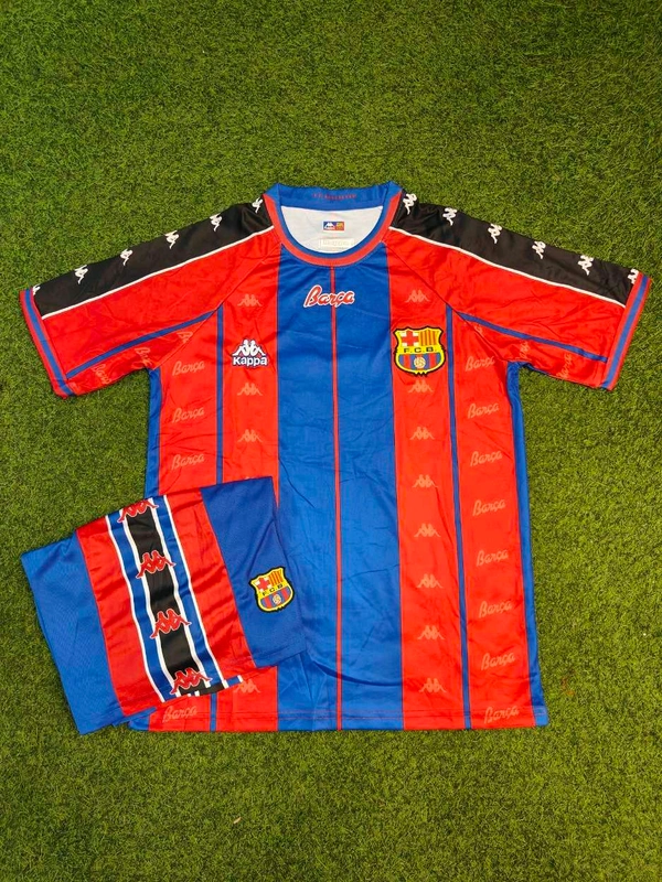 Retro Barcelona 1997-98 Home Jersey With Short - S