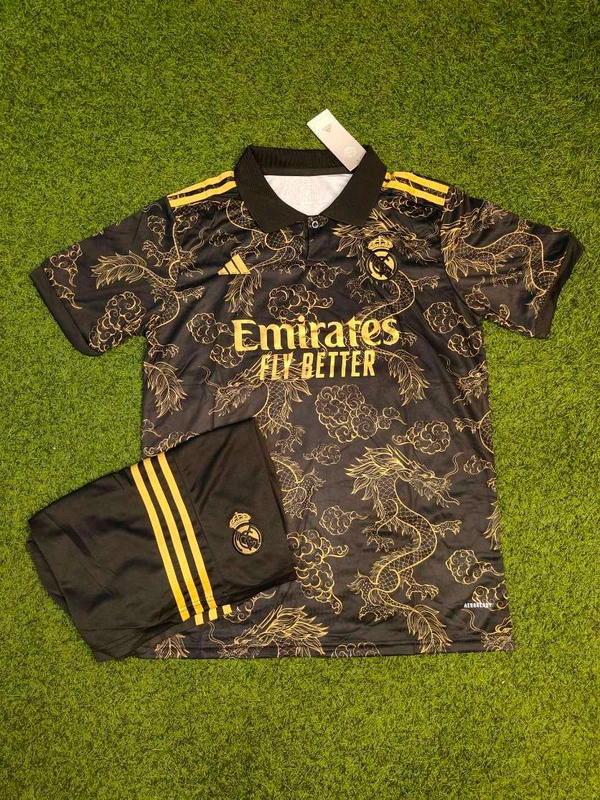 Madrid 24/25 Black & Gold Dragon Jersey With Short - S