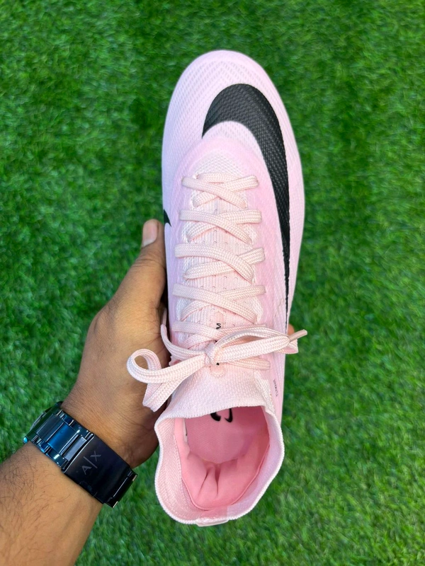 Mercurial Superfly 9 Baby Pink FG High-Top With Lace - 5.5