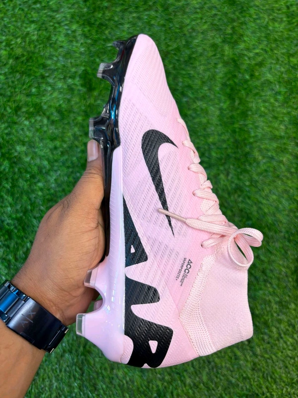 Mercurial Superfly 9 Baby Pink FG High-Top With Lace - 5.5