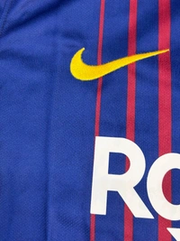 Retro FC Barcelona 17/18 Home Half Sleeve Jersey - L