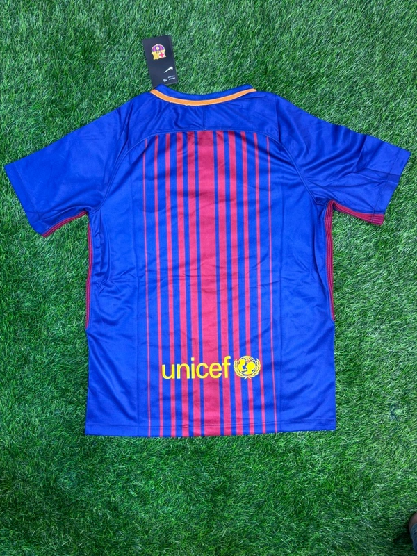 Retro FC Barcelona 17/18 Home Half Sleeve Jersey - L