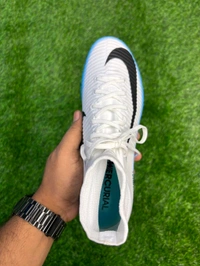 Mercurial Superfly 5 White Sky-blue FG High Top - 6
