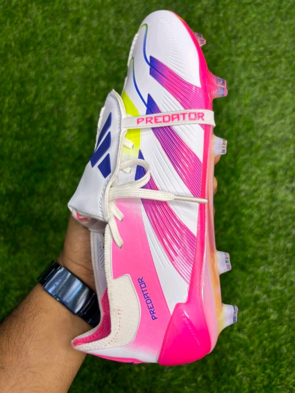 Predator Elite Foldover Grey And Pink Colour FG With Lace - 6