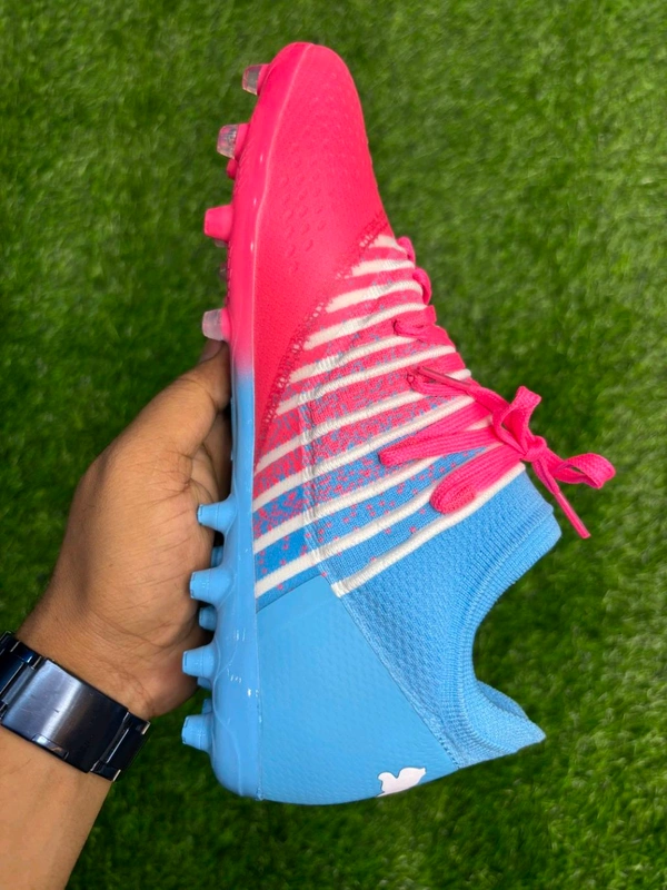 Future Pink And Blue Colour FG+AG Multi Ground Boot With Lace - 7.5