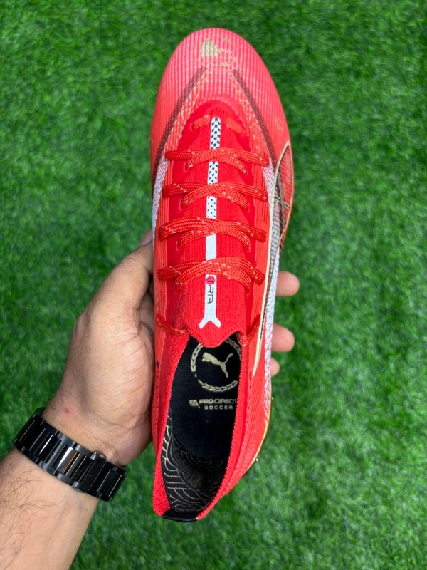 Ultra Ultimate Red & Gold Low-Top FG With Lace - 8