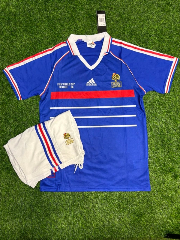 Retro France 1998 World Cup Home Kit Fan Edition With Short - XL