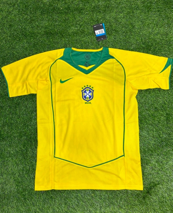 Brazil Home 2004 Copa America Champions Retro Jersey - S