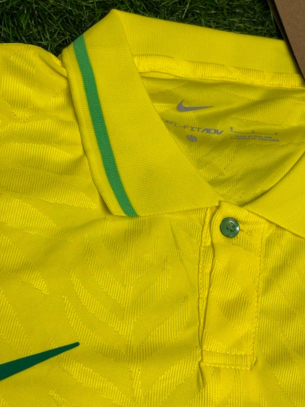 Brazil Home Yellow Colour Polo Jersey Player Edition - XL
