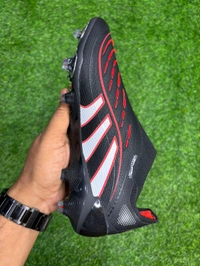Predator Elite Black And Red Low-top FG Without Lace - 7.5
