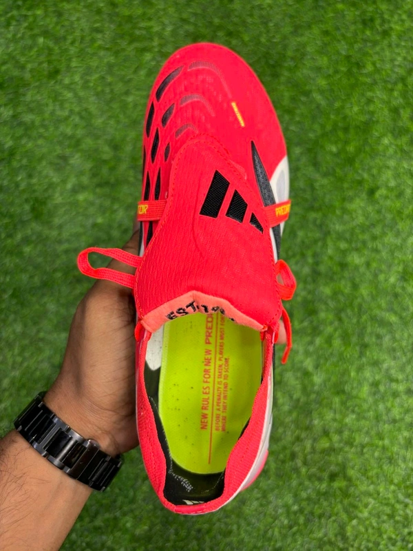 Predator Foldover Elite Red And White Colour FG With Lace - 6