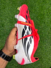 Predator Foldover Elite Red And White Colour FG With Lace - 6