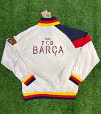 FC Barcelona White Colour Windbreaker Jacket - L