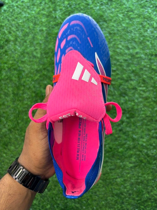 Predator Elite Foldover Blue And Pink Colour FG With Lace - 6.5