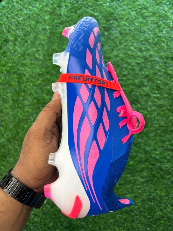 Predator Elite Foldover Blue And Pink Colour FG With Lace - 9