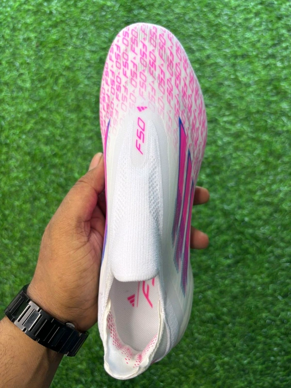F50 Elite White And Pink Colour FG Without Lace - 8