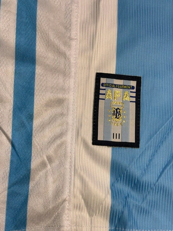 Retro Argentina 1998 World Cup Home Kit Half Sleeve - L