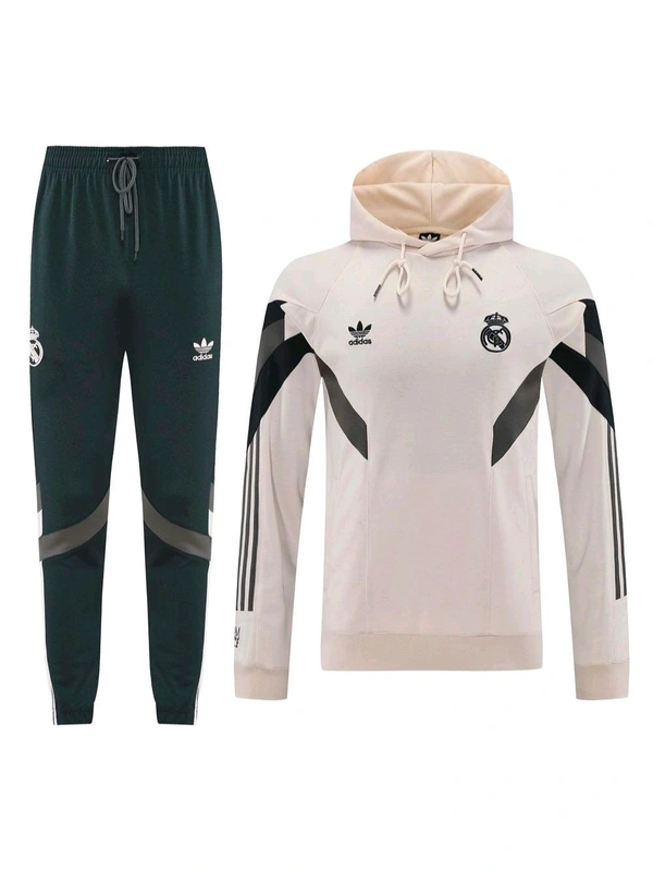 Madrid 2025 Cream And Grey Colour Traning Suit Set - XL