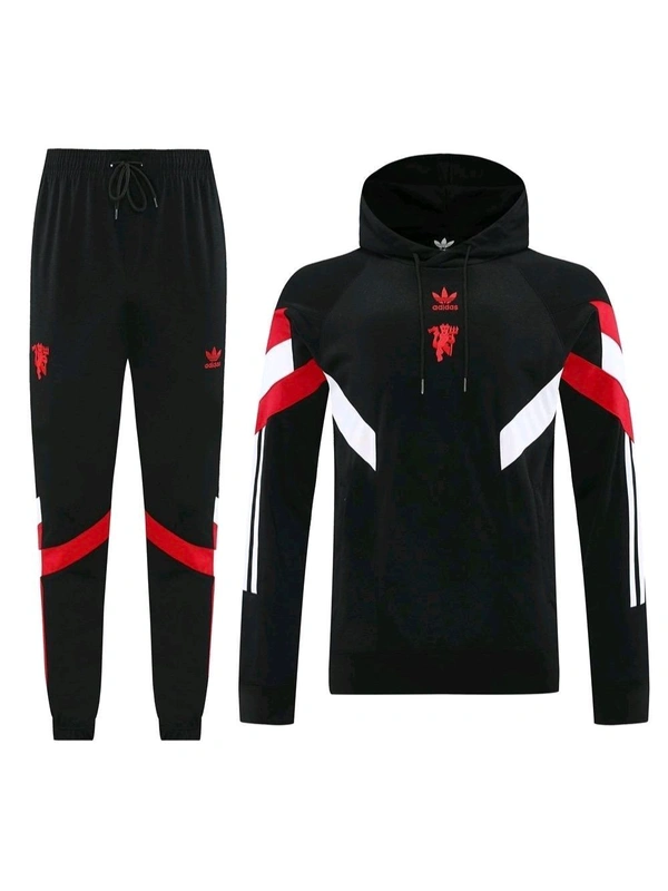 Manchester United 2025 Black And Red Colour Traning Suit Set - L