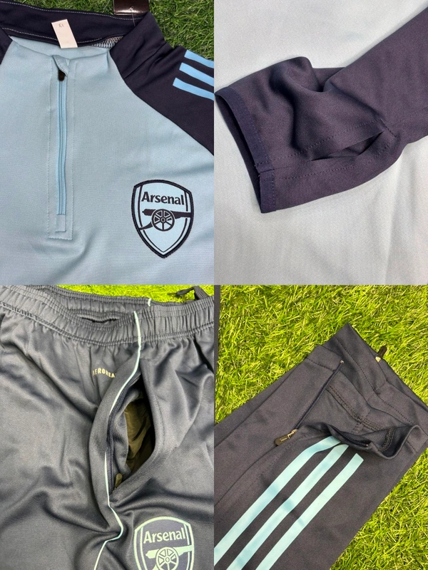 Arsenal FC Sky-blue And Navy Blue Colour Combination Training Suit - XL