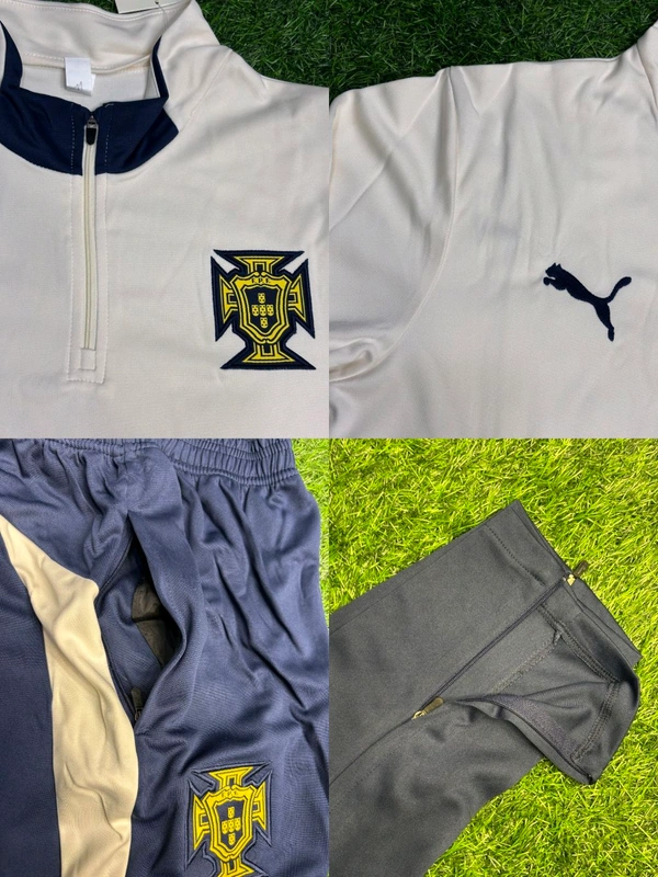 Portugal National Team Off White Blue Colour Training Suit - L