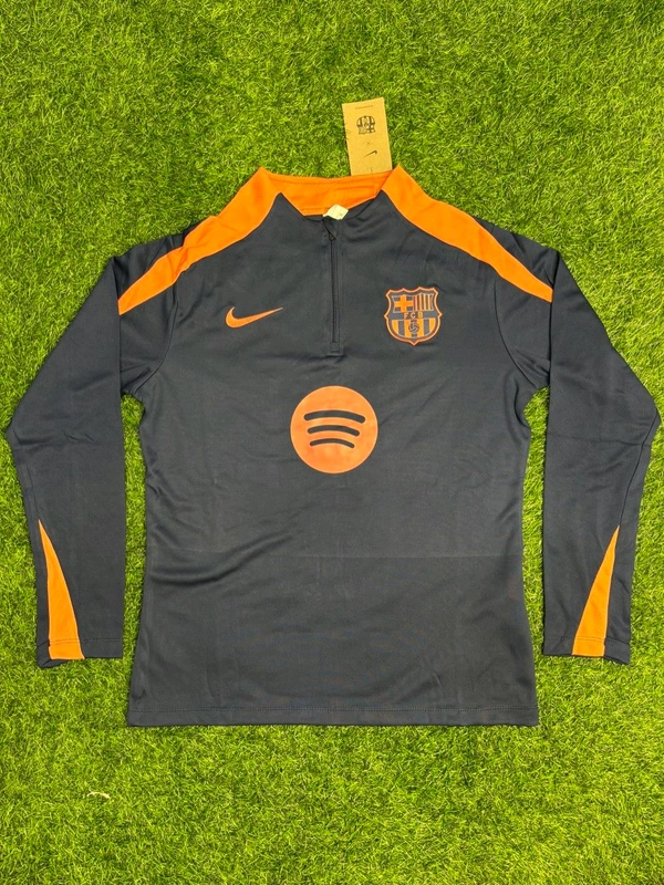 FC Barcelona Navy Blue And Orange Colour Training Suit - XXL