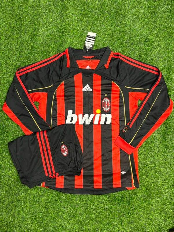 Retro AC Milan 2006-07 Home Kit Fan Edition Full Sleeve With Short - S