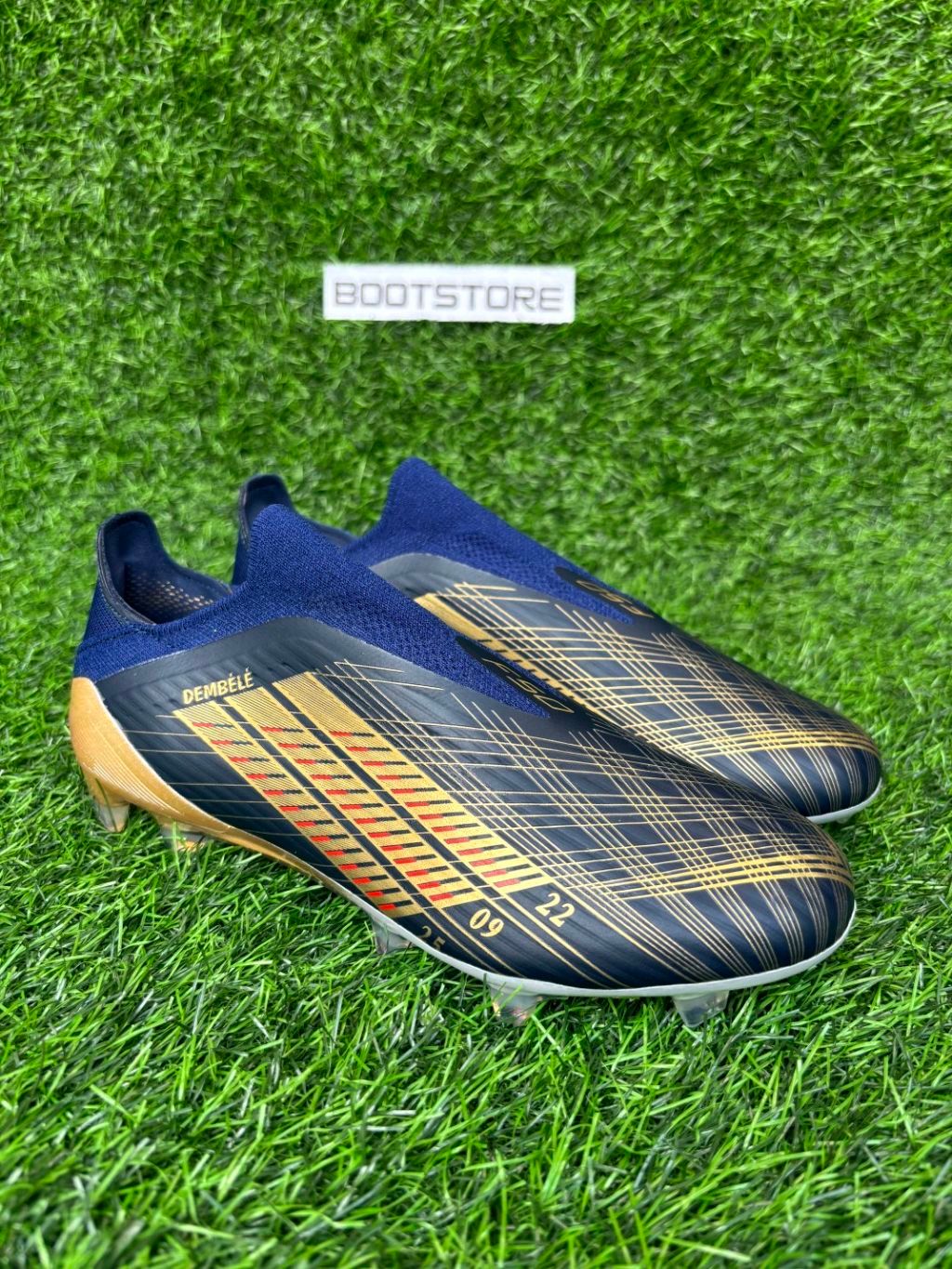 F50 Elite Navy Blue And Gold Colour FG Without Lace(O DEMBELE)