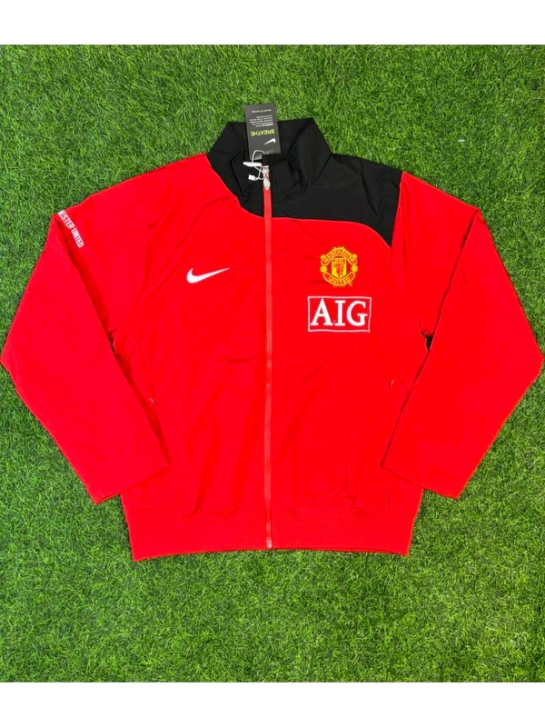 Retro Style AIG Manchester United Red Windbreaker Jacket - M