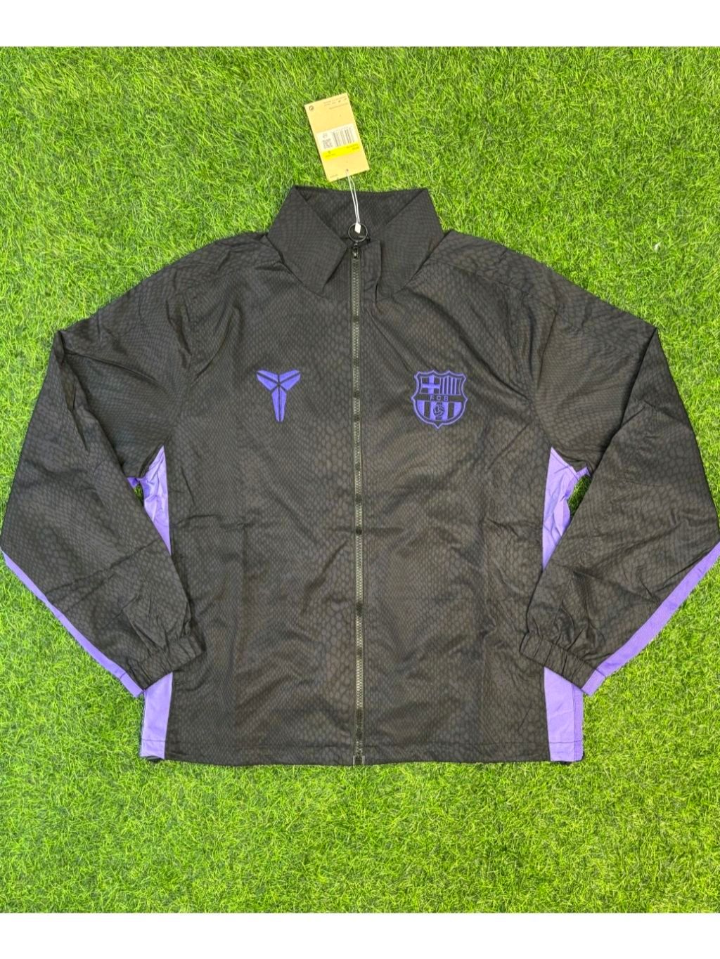 Nike Kobe コービー リバーシブルジャージ 2XL ロゴ刺繍 黒 紫 FC Barcelona X Kobe Bryant Black Purple Windbreaker Jacket