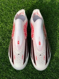 F50 Elite White Red Low-top FG Without Lace - 6.5