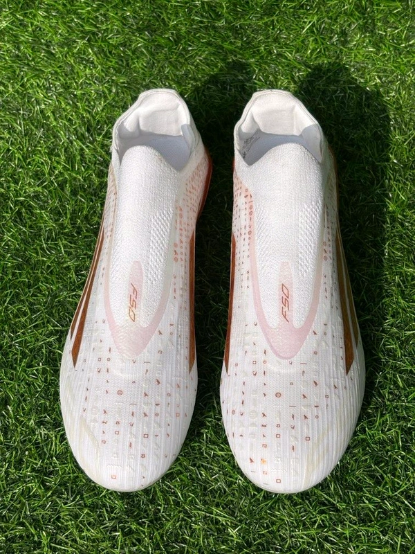F50 Elite White Brown Colour Low-top FG Without Lace - 9.5