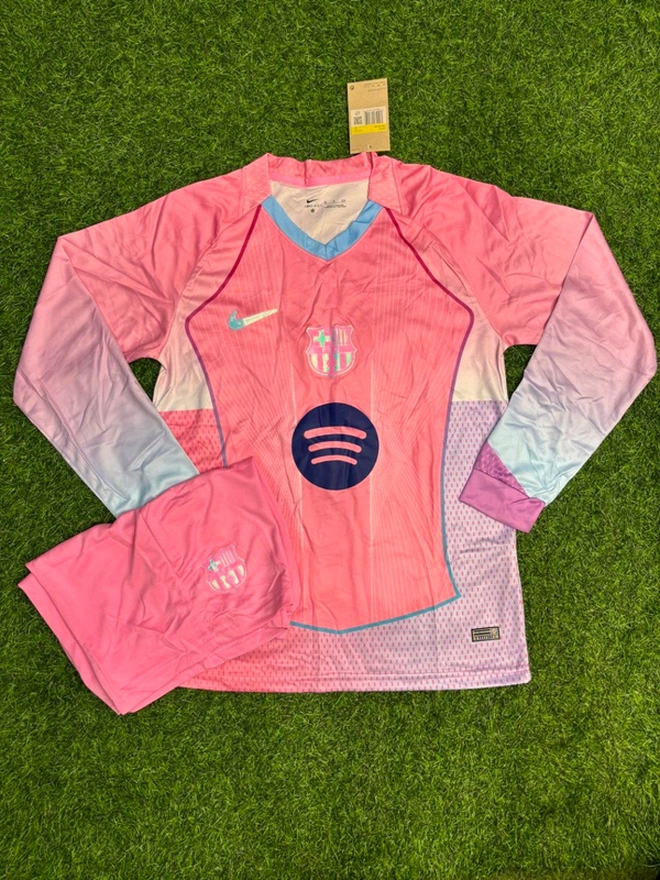 FC Barcelona Pink Special Kit Full Sleeve Fan Edition With Short - M
