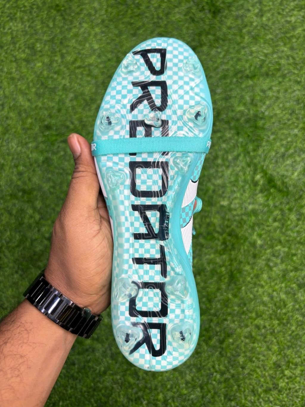 Predator Elite Foldover Sky-blue Colour FG With Lace