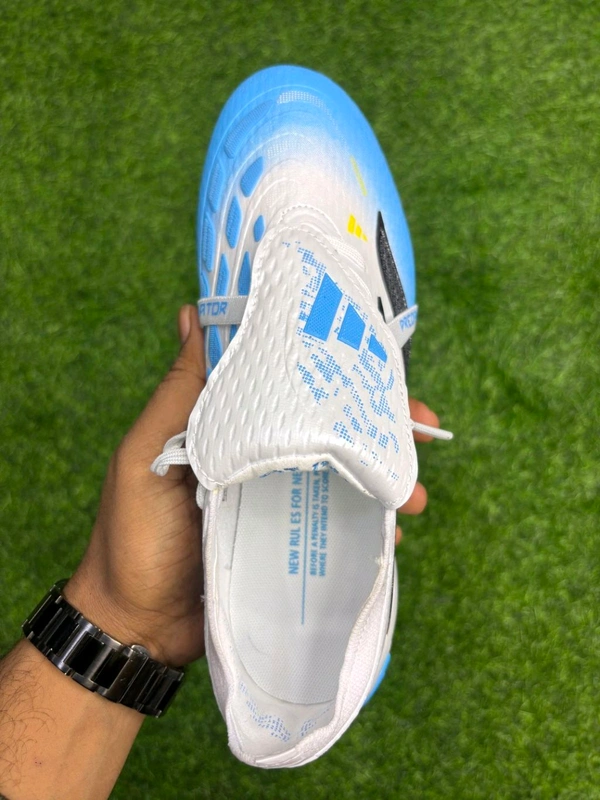 Predator Elite Foldover Next-Gen White Blue Colour FG With Lace - 6