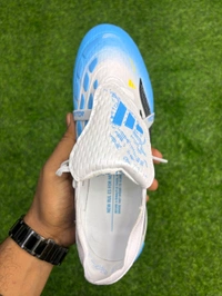 Predator Elite Foldover Next-Gen White Blue Colour FG With Lace - 7.5