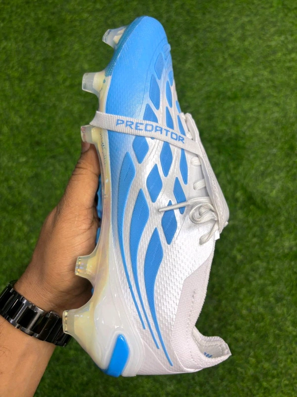 Predator Elite Foldover Next-Gen White Blue Colour FG With Lace - 9