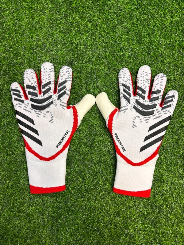 Predator Pro White Red Colour Goalkeeper Gloves - 7