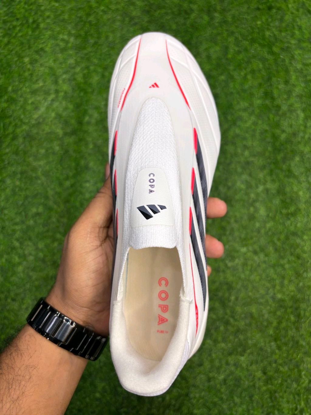 Copa Pure 3 Elite White Red Colour FG Without Lace