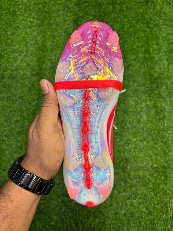 Predator Foldover Elite Next-gen White Red Colour FG With Lace - 6.5