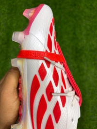 Predator Foldover Elite Next-gen White Red Colour FG With Lace - 9.5