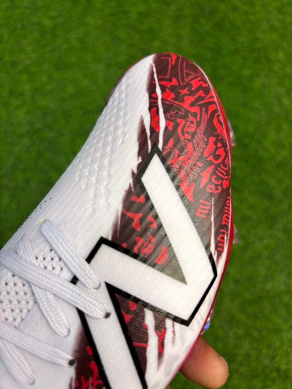 NB Furon V8 Elite White Red Colour FG With Lace