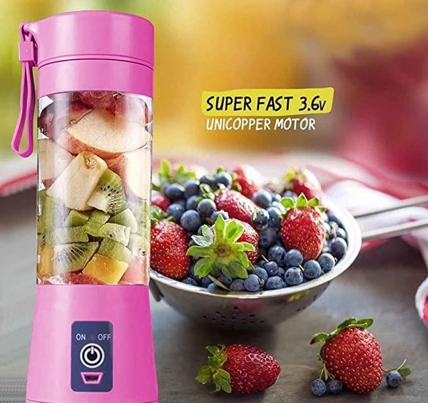 Portable Electric USB Juice Maker Bottle | Blender Grinder Mixer | Rechargeable Bottle with 6 Blades